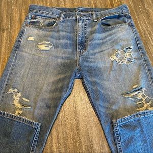 Levi's 522 Distressed/Ripped Medium Wash Jeans, 34W x 30L